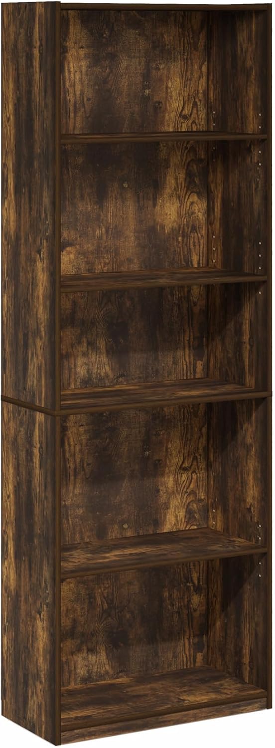 FURINNO JAYA Simply Home 5-Shelf Bookcase, 5-Tier, White - Grand Goldman