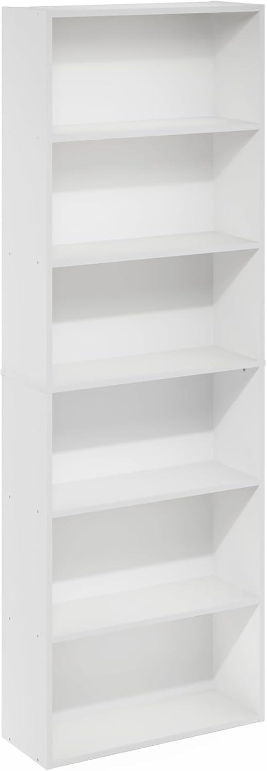 FURINNO JAYA Simply Home 5-Shelf Bookcase, 5-Tier, White - Grand Goldman