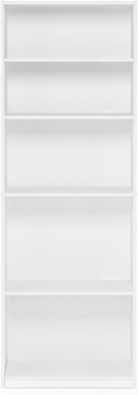 FURINNO JAYA Simply Home 5-Shelf Bookcase, 5-Tier, White - Grand Goldman