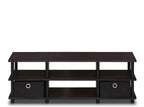FURINNO Nelly Entertainment Center TV Stand, Short 43.3"(W) x13.4(H) x13.1(D), Columbia Walnut/Black - Grand Goldman
