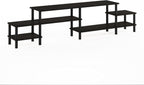 FURINNO Nelly Entertainment Center TV Stand, Short 43.3"(W) x13.4(H) x13.1(D), Columbia Walnut/Black - Grand Goldman