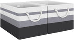 Fab totes Storage Bins [3-Pack], Foldable Storage Baskets for Organizing Toys, Books, Shelves, Closet, Large Storage Box with Rope Handles, Sturdy Organizer Bins, White & Grey - Grand Goldman