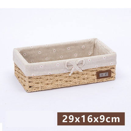 Fabric Desktop Storage Straw Storage Basket - Grand Goldman