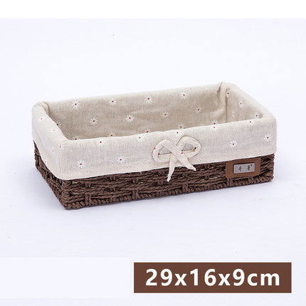 Fabric Desktop Storage Straw Storage Basket - Grand Goldman