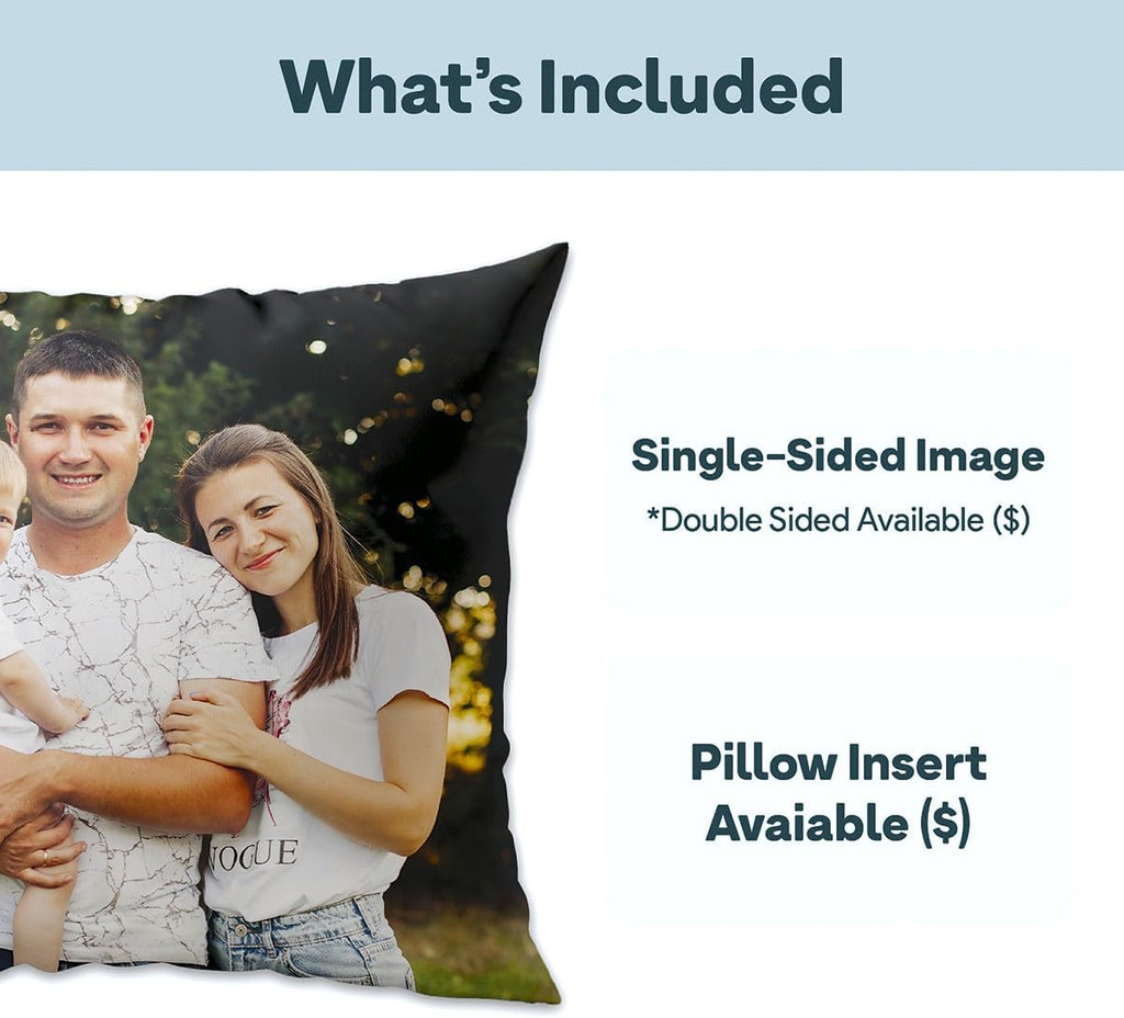 Fabric Textile Products Custom Pillow - USA Made - Personalized Pillows with Pictures or Text - Throw Pillow - Personalized Gift - Grandparent & Couples Gifts - Pet Pillow - Kids Pillows (16"x16") - Grand Goldman
