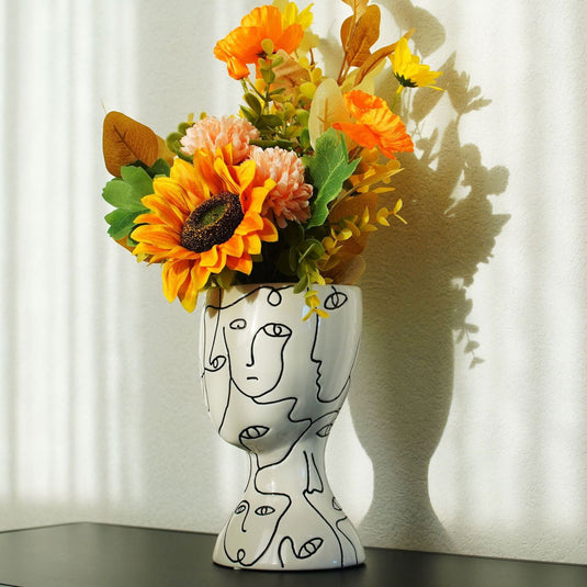 Face Ceramic Vase Ornaments - Grand Goldman