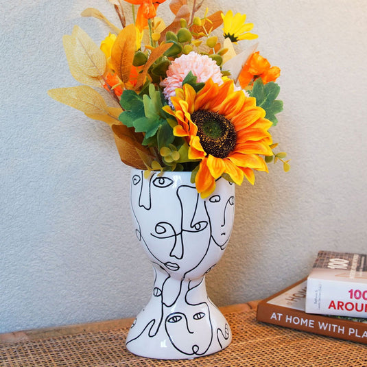 Face Ceramic Vase Ornaments - Grand Goldman