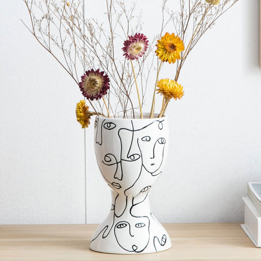 Face Ceramic Vase Ornaments - Grand Goldman