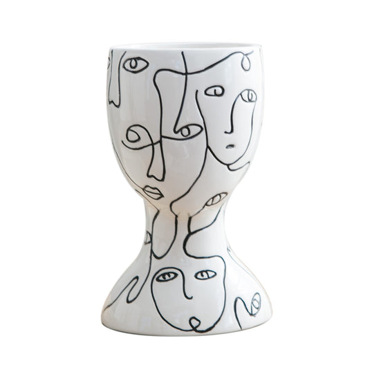 Face Ceramic Vase Ornaments - Grand Goldman