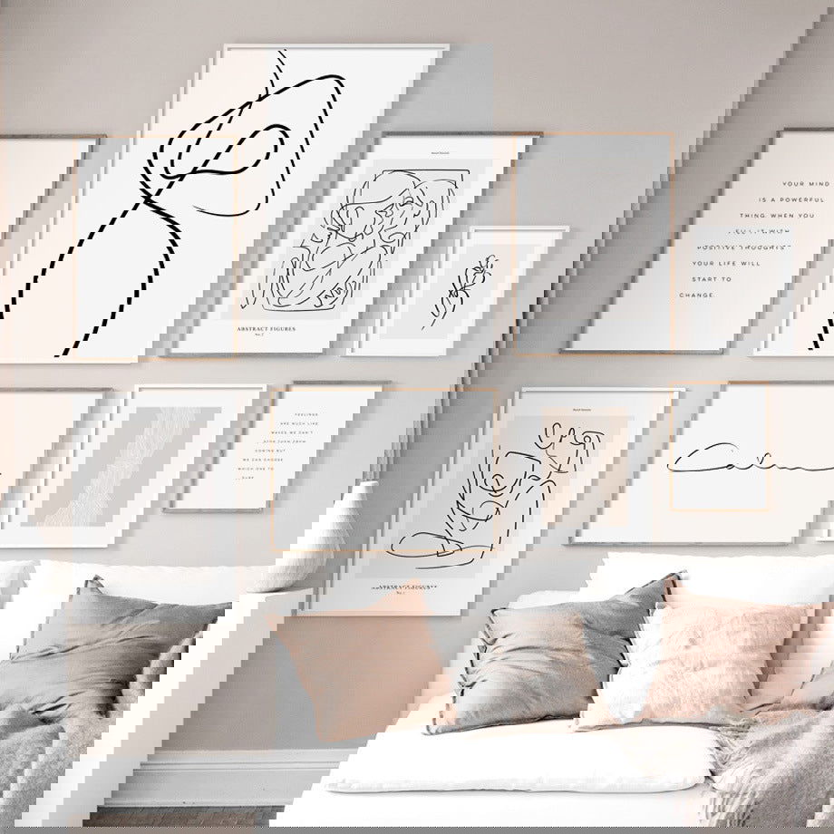 Face Flower Abstract Line Poster Canvas Painting - Grand Goldman