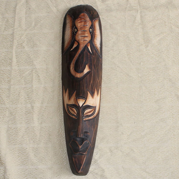 Facial Mask Wood Carving European Style Wall Decorative Wall Ornaments - Grand Goldman