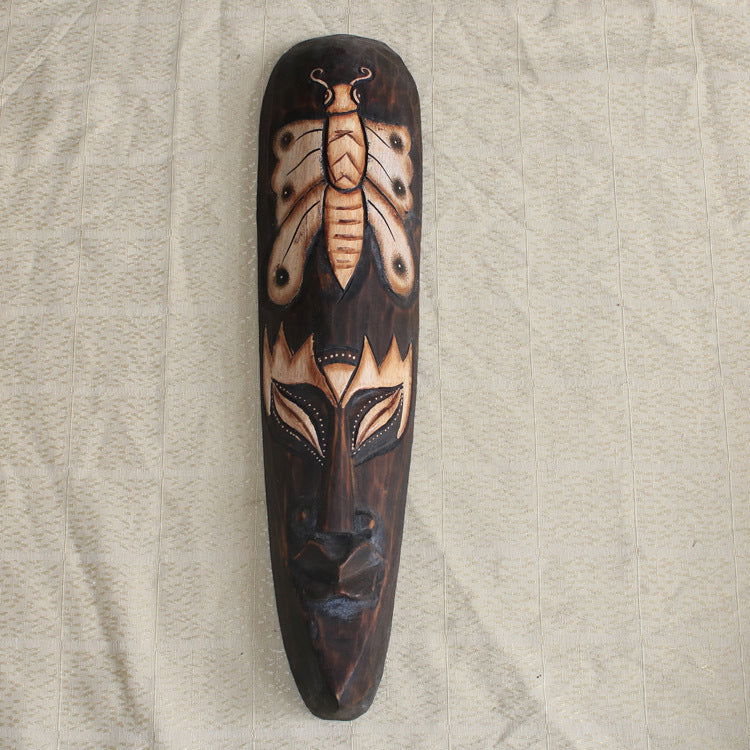 Facial Mask Wood Carving European Style Wall Decorative Wall Ornaments - Grand Goldman