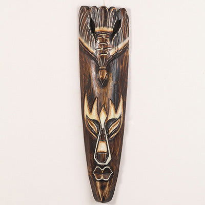 Facial Mask Wood Carving European Style Wall Decorative Wall Ornaments - Grand Goldman