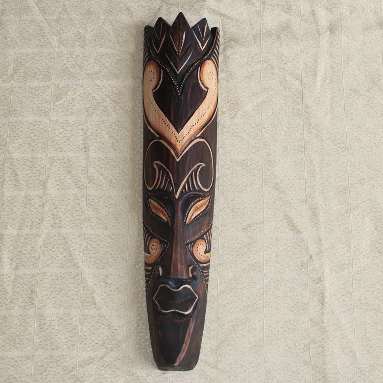 Facial Mask Wood Carving European Style Wall Decorative Wall Ornaments - Grand Goldman