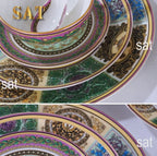 Family Tableware Set Western Food Plate Bowl Coffee Set Hot Sale of European Color Bone China Dinnerware Sets CLASSIC Giveaways - Grand Goldman