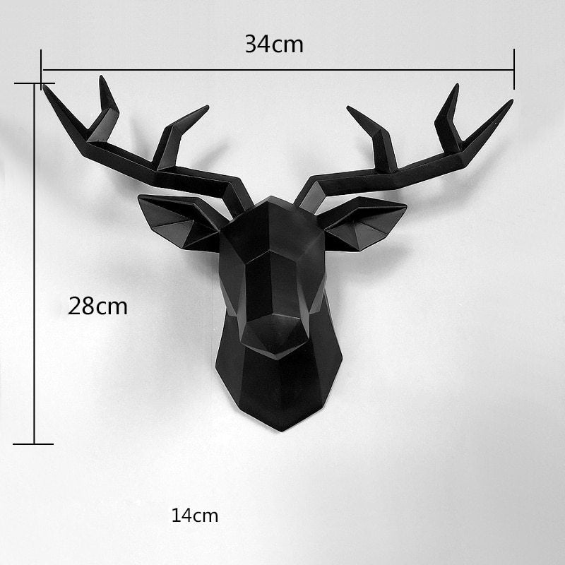 Family statue decoration accessories 34x28x14cm vintage antelope head sculpture abstract room wall decoration resin deer head statue - Grand Goldman
