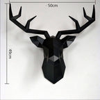 Family statue decoration accessories 34x28x14cm vintage antelope head sculpture abstract room wall decoration resin deer head statue - Grand Goldman