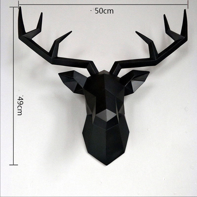 Family statue decoration accessories 34x28x14cm vintage antelope head sculpture abstract room wall decoration resin deer head statue - Grand Goldman