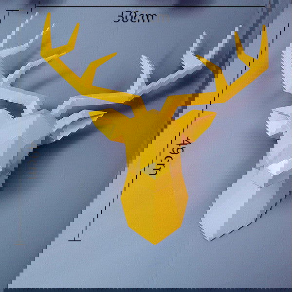 Family statue decoration accessories 34x28x14cm vintage antelope head sculpture abstract room wall decoration resin deer head statue - Grand Goldman