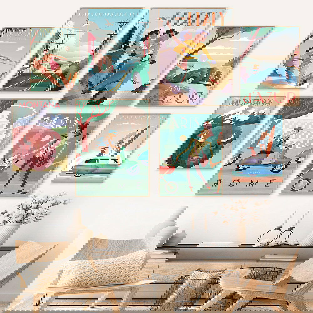 Famous Scenic Spots Retro City Poster Canvas Painting - Grand Goldman