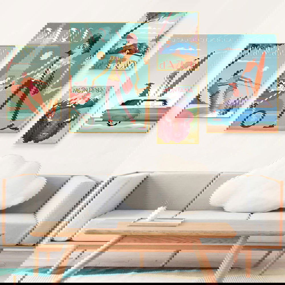 Famous Scenic Spots Retro City Poster Canvas Painting - Grand Goldman