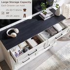 Farmhouse 8 Drawers Dresser Chests for Bedroom,52" Wide Wood Rustic Chest of Drawers with Metal Handle,Natural Texture,Drawer Organizer for Bedroom,Living Room,Hallway and Entryway,White - Grand Goldman