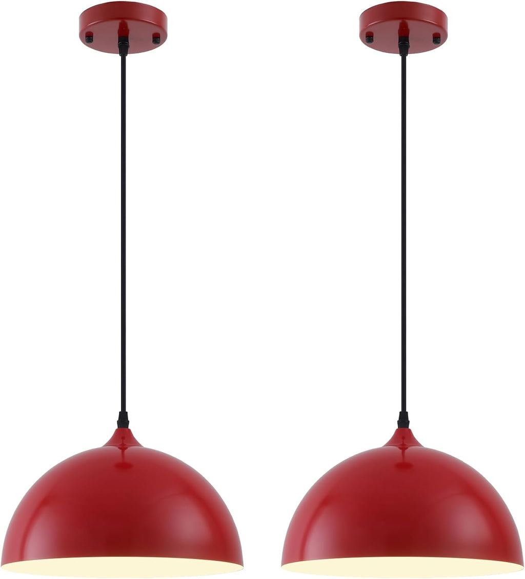 Farmhouse Pendant Lighting for Kitchen Island,Black and Gold Dome Pendant Light Fixtures, Industrial Hanging Ceiling Light for Dining Room Foyer Cafe Kitchen Sink,2 Pack - Grand Goldman