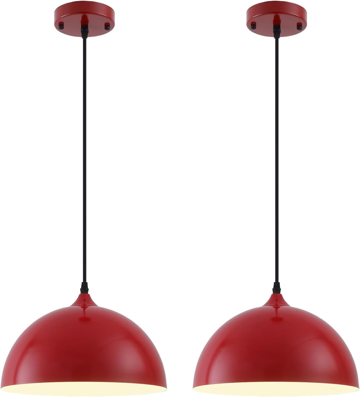 Farmhouse Pendant Lighting for Kitchen Island,Black and Gold Dome Pendant Light Fixtures, Industrial Hanging Ceiling Light for Dining Room Foyer Cafe Kitchen Sink,2 Pack - Grand Goldman