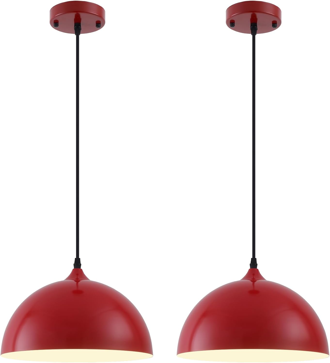 Farmhouse Pendant Lighting for Kitchen Island,Black and Gold Dome Pendant Light Fixtures, Industrial Hanging Ceiling Light for Dining Room Foyer Cafe Kitchen Sink,2 Pack - Grand Goldman