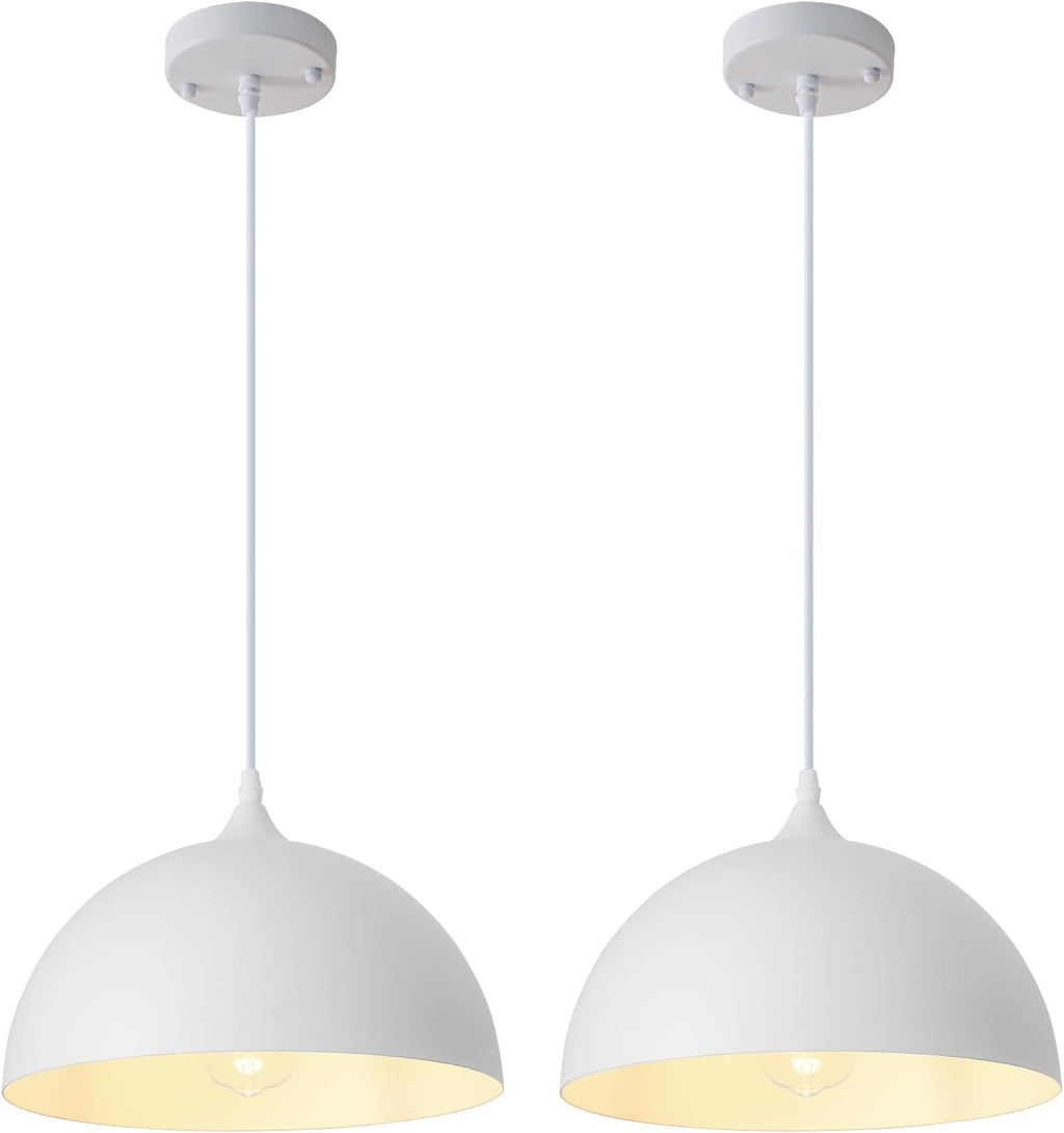 Farmhouse Pendant Lighting for Kitchen Island,Black and Gold Dome Pendant Light Fixtures, Industrial Hanging Ceiling Light for Dining Room Foyer Cafe Kitchen Sink,2 Pack - Grand Goldman