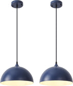 Farmhouse Pendant Lighting for Kitchen Island,Black and Gold Dome Pendant Light Fixtures, Industrial Hanging Ceiling Light for Dining Room Foyer Cafe Kitchen Sink,2 Pack - Grand Goldman