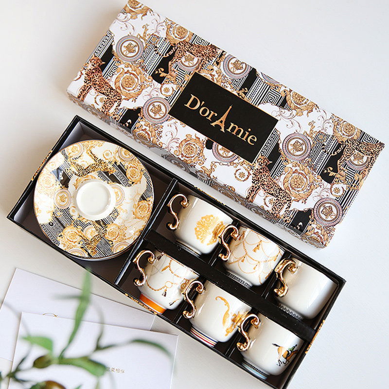 Fashion Small Turkish Coffee Cup And Saucer Tea Set Gift Box - Grand Goldman