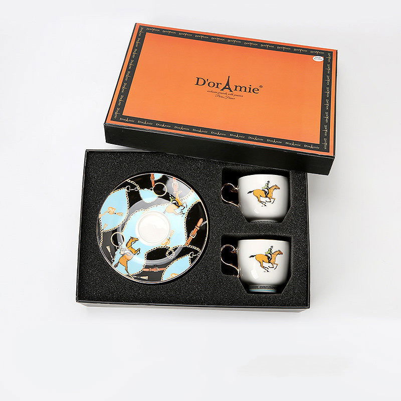 Fashion Small Turkish Coffee Cup And Saucer Tea Set Gift Box - Grand Goldman
