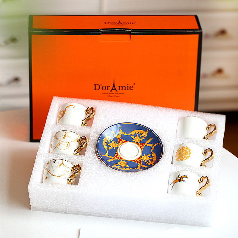 Fashion Small Turkish Coffee Cup And Saucer Tea Set Gift Box - Grand Goldman