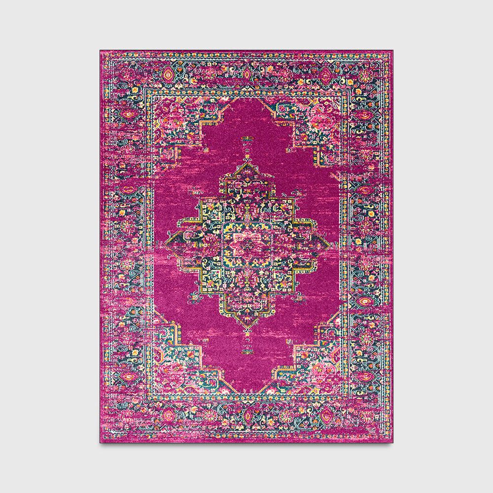 Fashionable Retro Rose Geometry Pattern In Purple Persian Ethnic Style Kitchen Living Room Bedroom Bedside Carpet Floor Mat - Grand Goldman