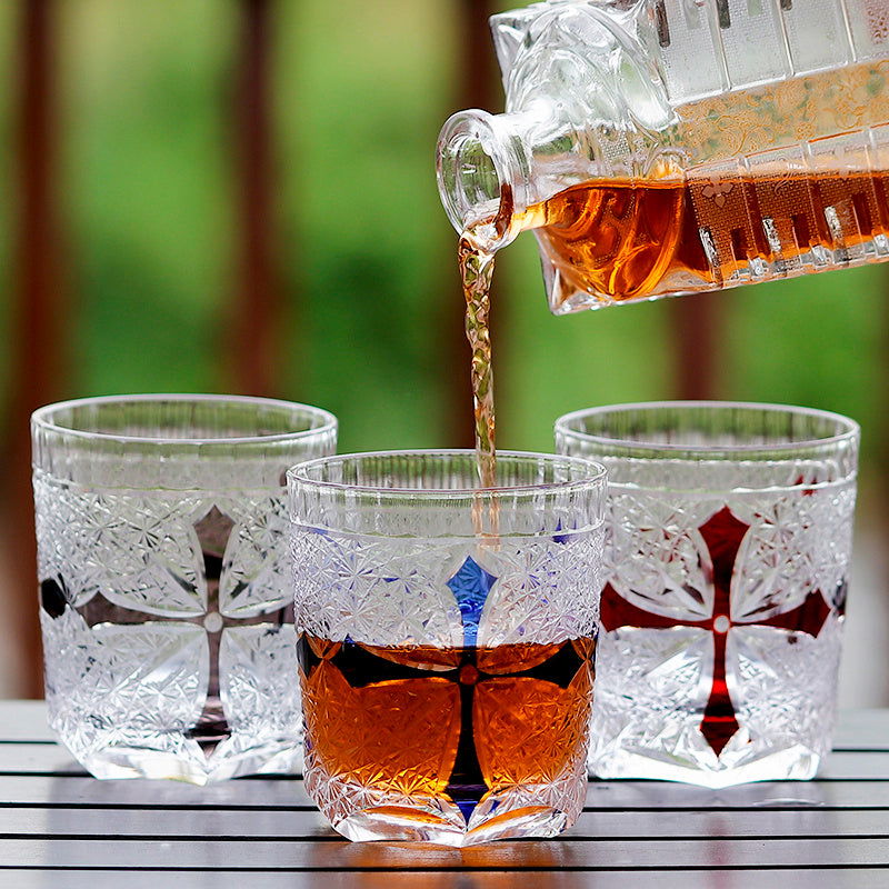 Fashionable Hand-carved Whiskey Crystal Glass - Grand Goldman