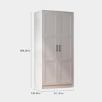 Fddevelop Wood White Wardrobe Closet with 2 Doors，Bedroom Freestanding Armoire Storage Cabinet with Shelves，Wooden Wardrobe Combination for Hanging Clothes (White) - Grand Goldman