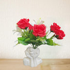 Female Form Ceramic Body Face Art Vase Ideal For Home Office Bookshelf Table Shelf Décor Modern Farmhouse 5.52x2.76x4.73Inch, Small - Grand Goldman