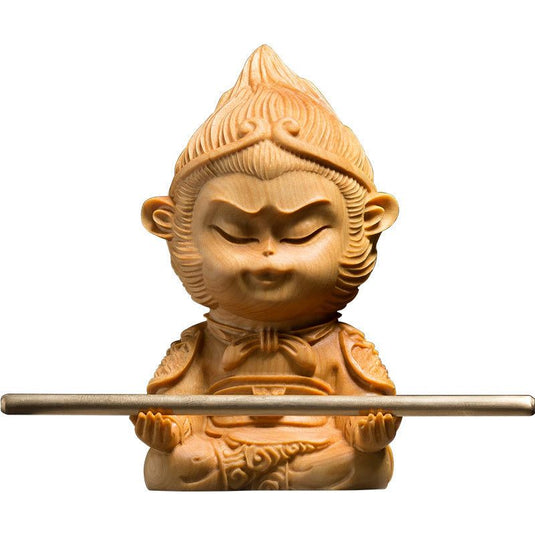 Fight Against The Buddha And Monkey King Creative Wood Carving Crafts - Grand Goldman
