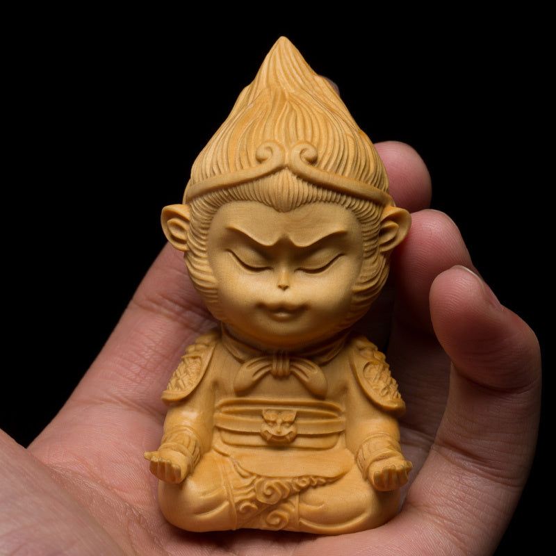 Fight Against The Buddha And Monkey King Creative Wood Carving Crafts - Grand Goldman
