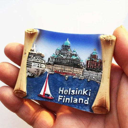 Finland fridge magnets Helsinki Tourism souvenir travel Memorial Decoration Crafts Resin Landscape magnets for refrigerators - Grand Goldman