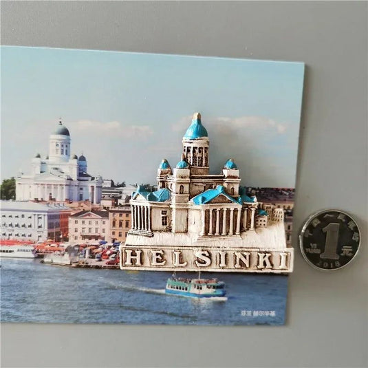 Finland fridge magnets Helsinki Tourism souvenir travel Memorial Decoration Crafts Resin Landscape magnets for refrigerators - Grand Goldman