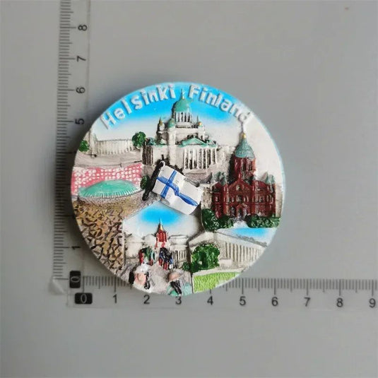 Finland fridge magnets Helsinki Tourism souvenir travel Memorial Decoration Crafts Resin Landscape magnets for refrigerators - Grand Goldman