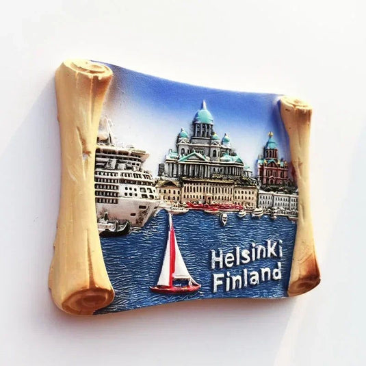 Finland fridge magnets Helsinki Tourism souvenir travel Memorial Decoration Crafts Resin Landscape magnets for refrigerators - Grand Goldman