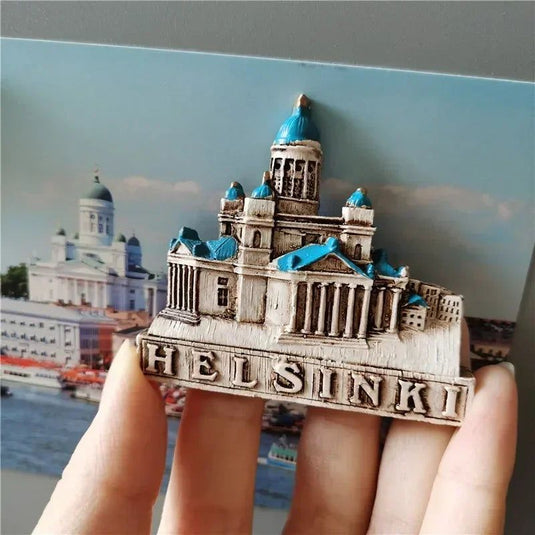 Finland fridge magnets Helsinki Tourism souvenir travel Memorial Decoration Crafts Resin Landscape magnets for refrigerators - Grand Goldman