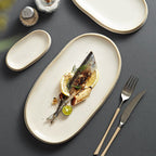 Fish Steaming Plate Household Creative Ceramic Tableware - Grand Goldman