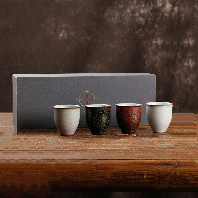 Five Famous Kiln Tea Cups Of Rough Pottery - Grand Goldman