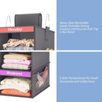 Fixwal 6-Shelf Weekly Clothes Organizer for Kids, Kids Daily Shelf Hanging Closet Organizer with 6 Side Pockets, Days of The Week Hanging Storage Shelves (Dark Grey) - Grand Goldman