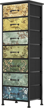 Fixwal White Tall Dresser for Bedroom, Storage Dresser Organizer with 7 Fabric Drawers, Nightstand Furniture in Closet, Entryway, Hallway - Grand Goldman