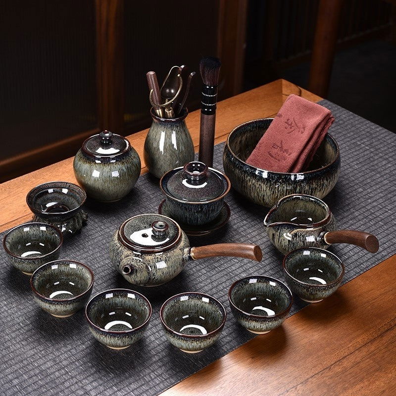 Flambe Jian Ware Kung Fu Tea Set Suit - Grand Goldman